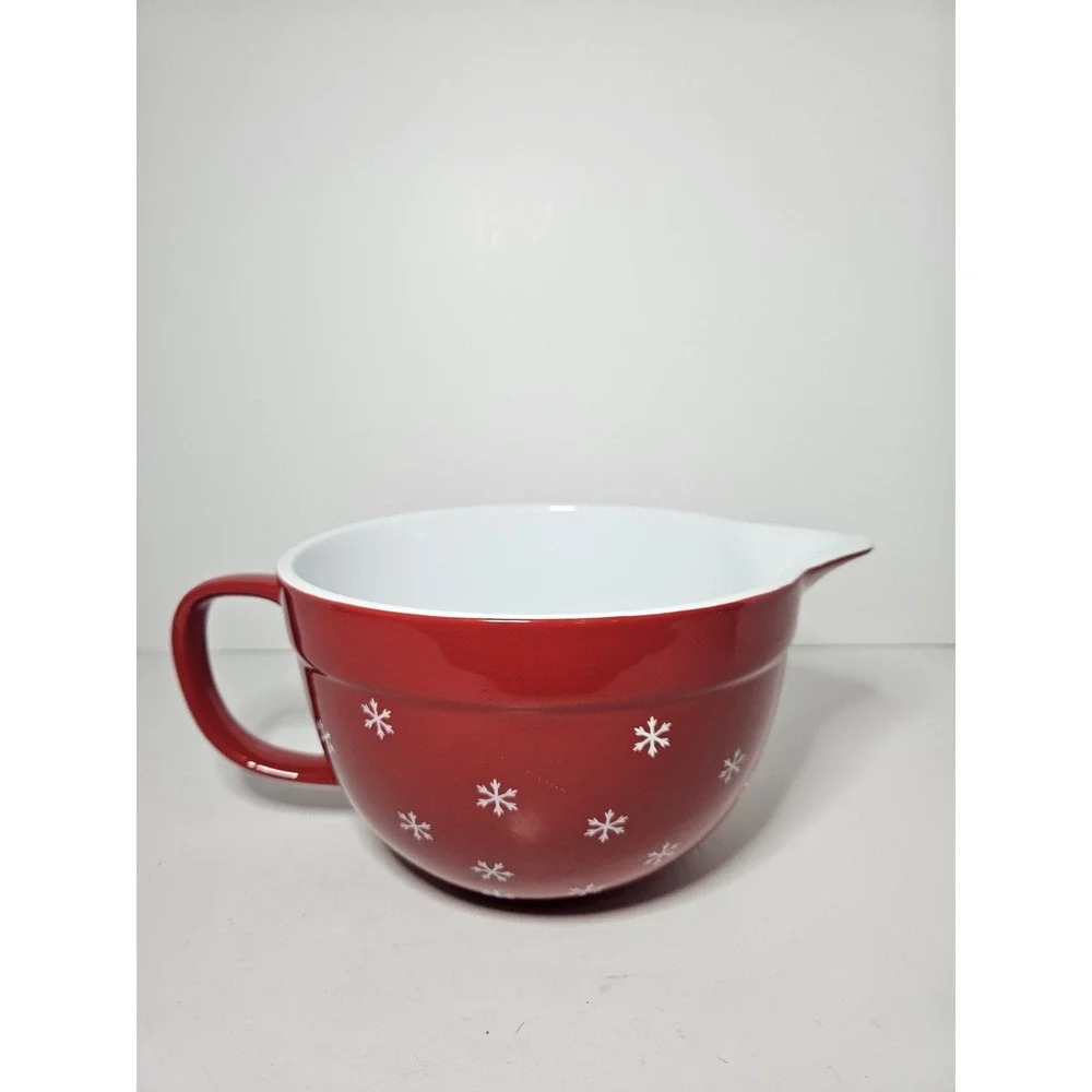 Holiday Time Home Sweet Home Gingerbread House Red Ceramic 2 Quart Batter Bowl